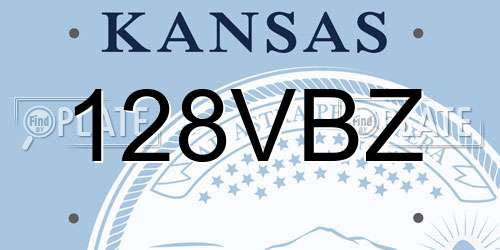 128VBZ Kansas License Plate