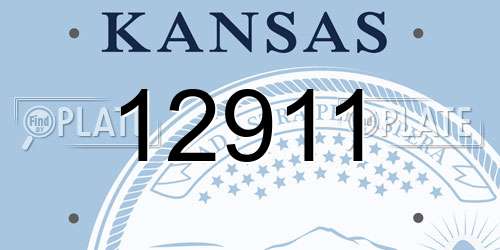 12911 Kansas License Plate