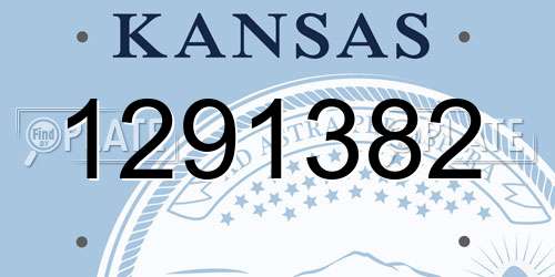1291382 Kansas License Plate