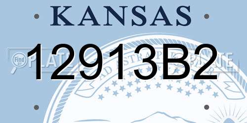 12913B2 Kansas License Plate