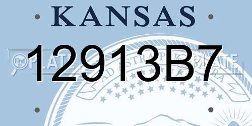 12913B7 Kansas License Plate