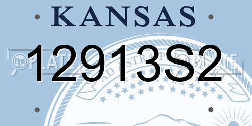 12913S2 Kansas License Plate