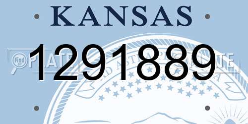 1291889 Kansas License Plate