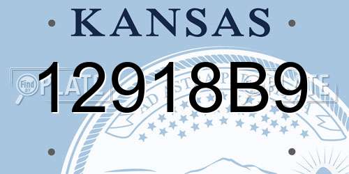 12918B9 Kansas License Plate
