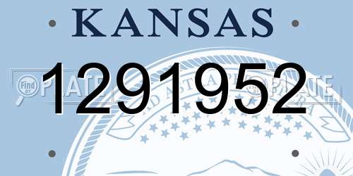 1291952 Kansas License Plate