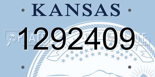 1292409 Kansas License Plate