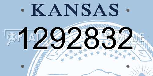 1292832 Kansas License Plate