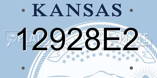12928E2 Kansas License Plate