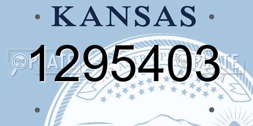 1295403 Kansas License Plate