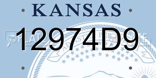 12974D9 Kansas License Plate