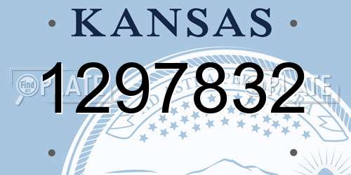 1297832 Kansas License Plate