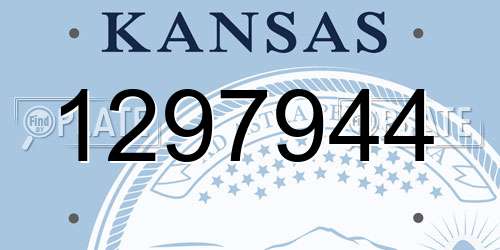 1297944 Kansas License Plate