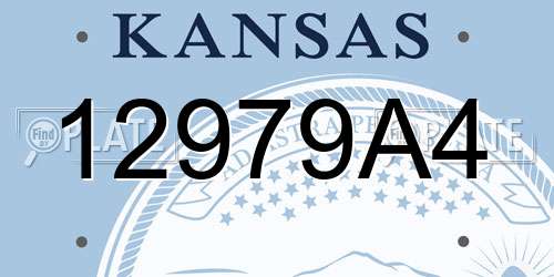 12979A4 Kansas License Plate