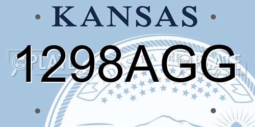 1298AGG Kansas License Plate