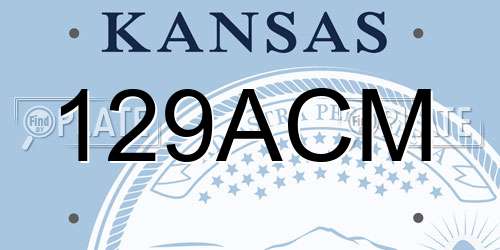 129ACM Kansas License Plate
