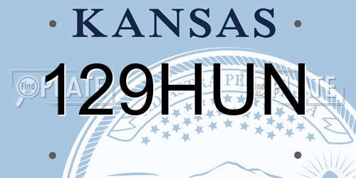 129HUN Kansas License Plate