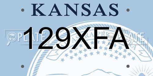 129XFA Kansas License Plate