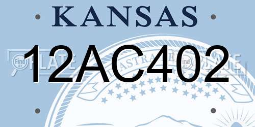 12AC402 Kansas License Plate