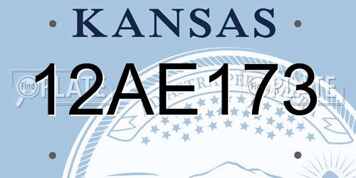 12AE173 Kansas License Plate