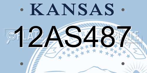 12AS487 Kansas License Plate
