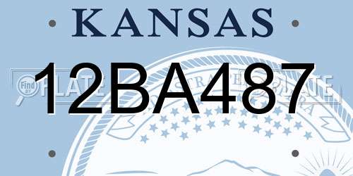 12BA487 Kansas License Plate