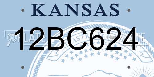 12BC624 Kansas License Plate