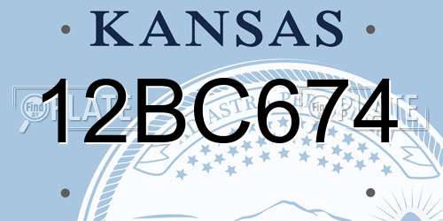 12BC674 Kansas License Plate