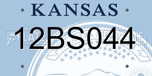 12BS044 Kansas License Plate
