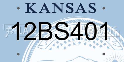 12BS401 Kansas License Plate