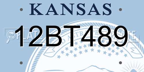 12BT489 Kansas License Plate