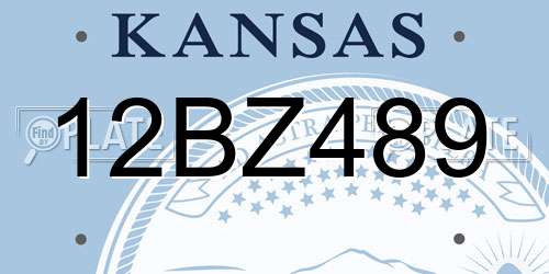 12BZ489 Kansas License Plate