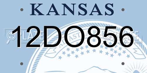 12DO856 Kansas License Plate