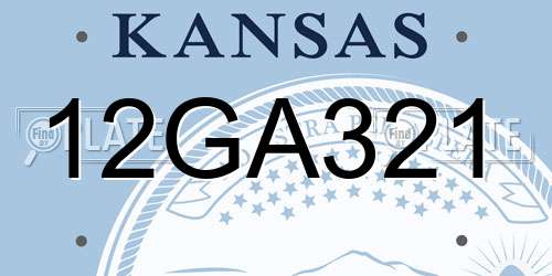 12GA321 Kansas License Plate