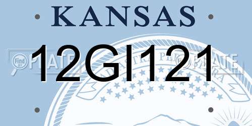 12GI121 Kansas License Plate