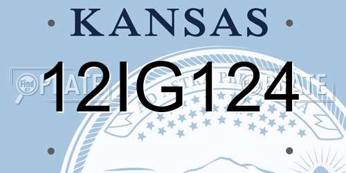 12IG124 Kansas License Plate