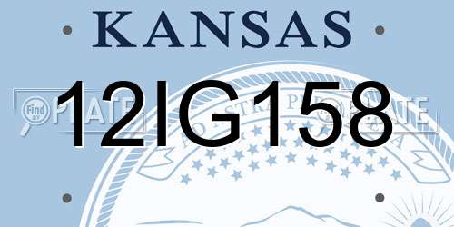 12IG158 Kansas License Plate