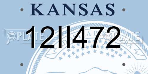 12II472 Kansas License Plate