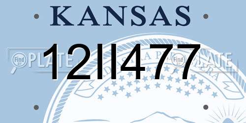 12II477 Kansas License Plate