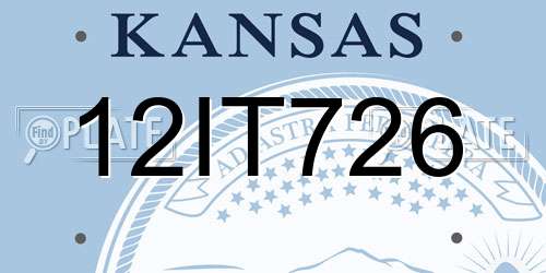 12IT726 Kansas License Plate