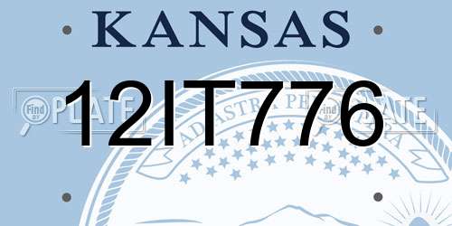 12IT776 Kansas License Plate