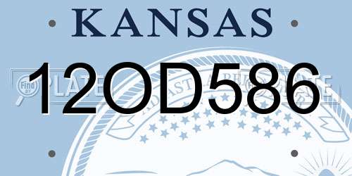 12OD586 Kansas License Plate