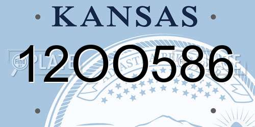 12OO586 Kansas License Plate