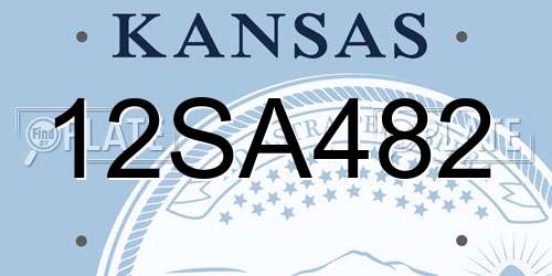12SA482 Kansas License Plate