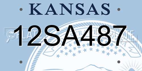12SA487 Kansas License Plate