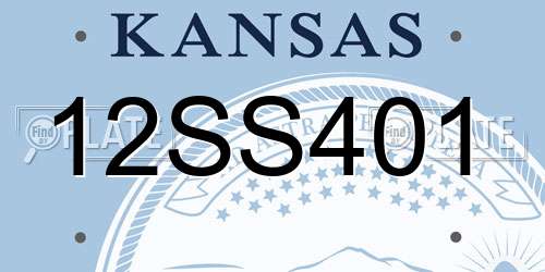 12SS401 Kansas License Plate
