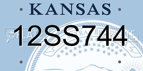 12SS744 Kansas License Plate