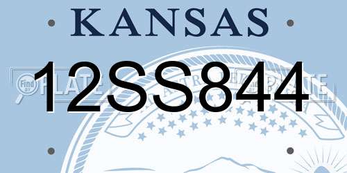 12SS844 Kansas License Plate