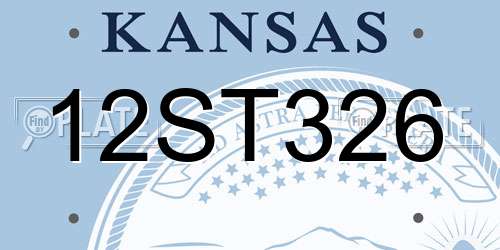 12ST326 Kansas License Plate