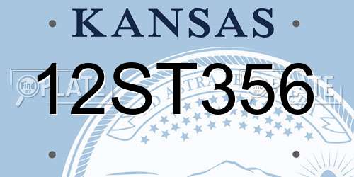 12ST356 Kansas License Plate