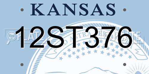 12ST376 Kansas License Plate